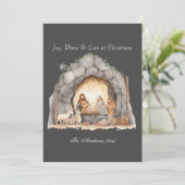 Aangepaste Waterverf Vintage kerststal (Staand voorkant)