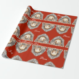 Aangepaste Waterverf Vintage kerststal Cadeaupapier