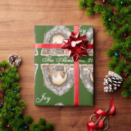Aangepaste Waterverf Vintage kerststal Cadeaupapier