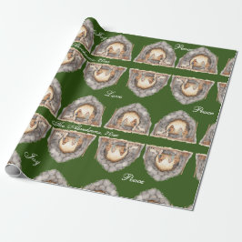 Aangepaste Waterverf Vintage kerststal Cadeaupapier
