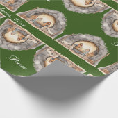 Aangepaste Waterverf Vintage kerststal Cadeaupapier (Hoek)