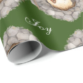 Aangepaste Waterverf Vintage kerststal Cadeaupapier (Rol Hoek)