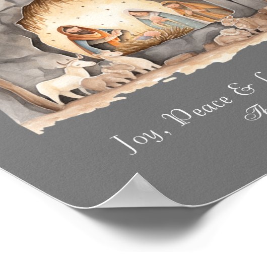 Aangepaste Waterverf Vintage kerststal Poster (Hoek)