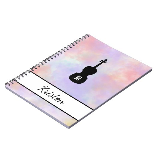 Aangepaste Waterverf Viola Alto Clef (Middelgroot) Notitieboek (Linkerzijde)