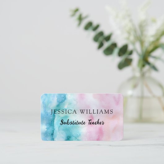 Aangepaste waterverf visitekaartje (Staand voorkant)