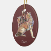 Aangepaste Waterverf voor coyotes Keramisch Ornament (Links)