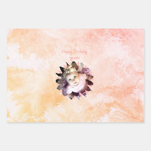 Aangepaste Waterverf voor Flower Shape Photo Paste Inpakpapier Vel (Voorkant)