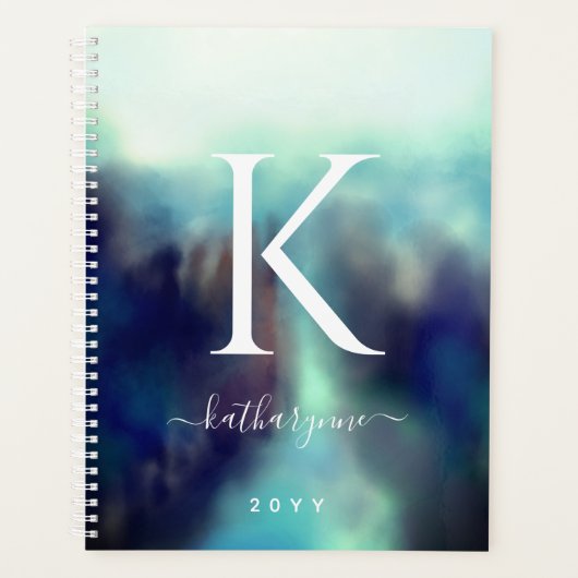 Aangepaste Waterverf voor handtekeningen Abstract  Planner (Voorkant)