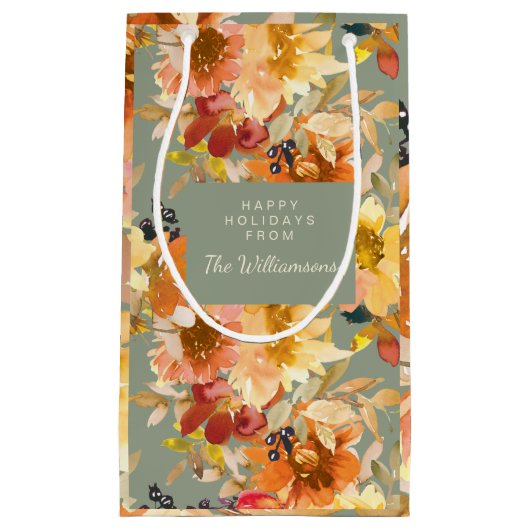 Aangepaste Waterverf voor herfst Sage Green Klein Cadeauzakje (Voorkant)