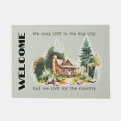 Aangepaste waterverf voor het landlog-kajuitscène deurmat (Voorkant)