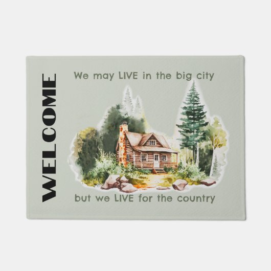 Aangepaste waterverf voor het landlog-kajuitscène deurmat (Voorkant)