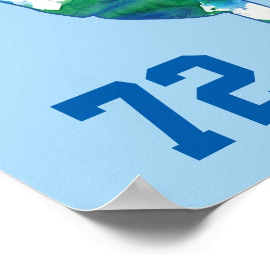 Aangepaste Waterverf voor het nummer van Hockey Pl Poster (Hoek)