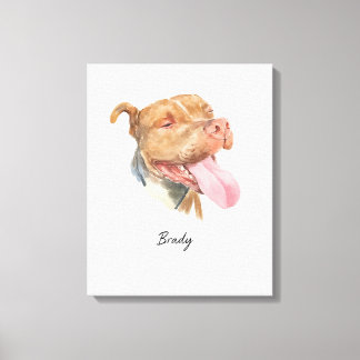 Aangepaste Waterverf voor hondenportretten Canvas Afdruk