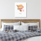 Aangepaste Waterverf voor hondenportretten Canvas Afdruk (Insitu (Slaapkamer))