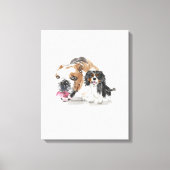 Aangepaste Waterverf voor hondenportretten Canvas Afdruk (Voorkant)
