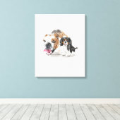 Aangepaste Waterverf voor hondenportretten Canvas Afdruk (Insitu (Houten vloer))