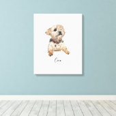 Aangepaste Waterverf voor hondenportretten Canvas Afdruk (Insitu (Houten vloer))