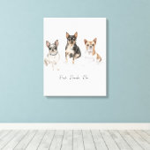 Aangepaste Waterverf voor huisdierenportretten Canvas Afdruk (Insitu (Houten vloer))