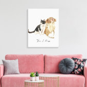 Aangepaste Waterverf voor huisdierenportretten Canvas Afdruk (Insitu (Woonkamer))