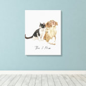 Aangepaste Waterverf voor huisdierenportretten Canvas Afdruk (Insitu (Houten vloer))