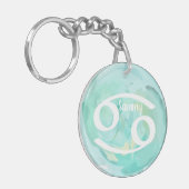 Aangepaste Waterverf voor kanker - Zodiabel Sleutelhanger (Voorkant Links)
