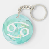 Aangepaste Waterverf voor kanker - Zodiabel Sleutelhanger (Achterkant)