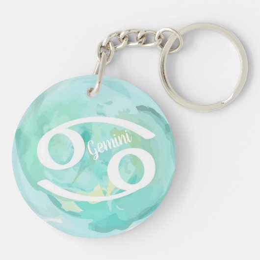 Aangepaste Waterverf voor kanker - Zodiabel Sleutelhanger (Achterkant)