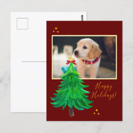 aangepaste waterverf voor kersthondenhonden met ee briefkaart