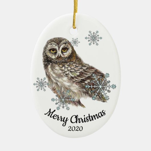 Aangepaste Waterverf voor kerstmis Keramisch Ornament (Voorkant)