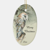 Aangepaste Waterverf voor kerstmis Keramisch Ornament (Rechts)