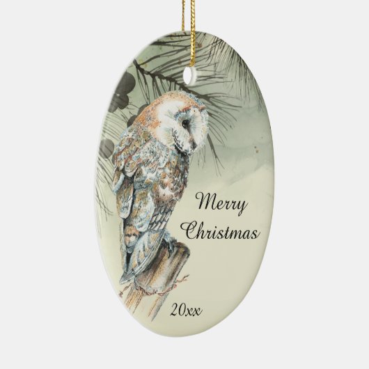 Aangepaste Waterverf voor kerstmis Keramisch Ornament (Rechts)