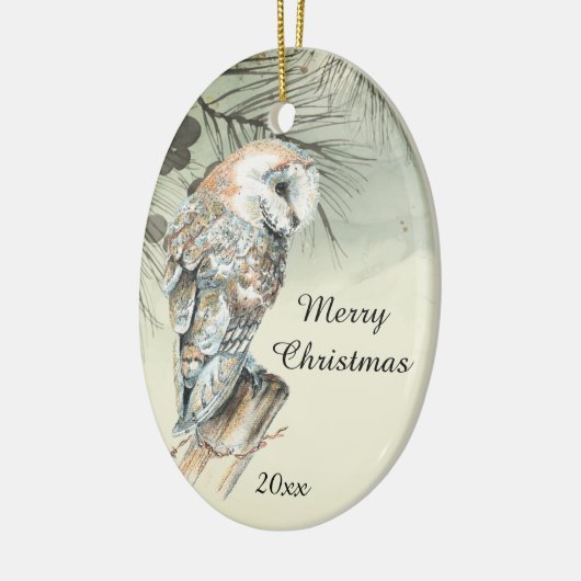 Aangepaste Waterverf voor kerstmis Keramisch Ornament (Links)