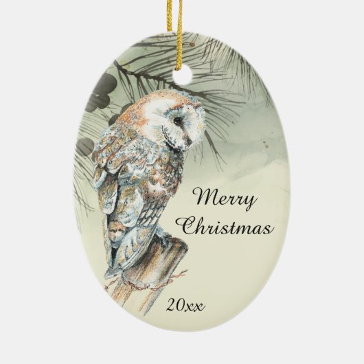 Aangepaste Waterverf voor kerstmis Keramisch Ornament (Achterkant)