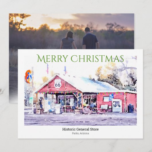 Aangepaste Waterverf voor Kerstmis met Kaart 66 (Voorkant / Achterkant)