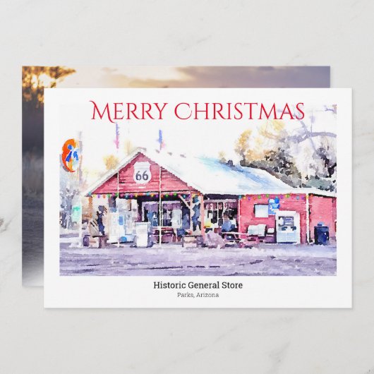 Aangepaste Waterverf voor Kerstmis met Kaart 66 (Voorkant / Achterkant)