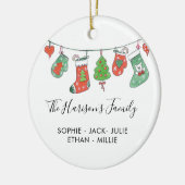 Aangepaste waterverf voor kerstmis van de familie keramisch ornament (Links)