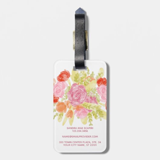 Aangepaste Waterverf voor pasta's met platte produ Bagagelabel (Achterkant verticaal)