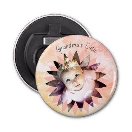 Aangepaste Waterverf voor Vloervormig fotopasta Button Flesopener