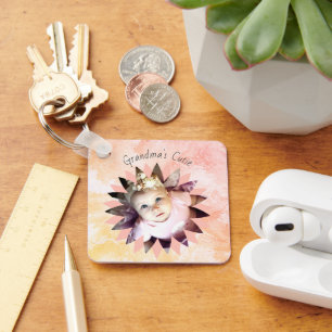 Aangepaste Waterverf voor Vloervormig fotopasta Sleutelhanger