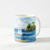 Aangepaste Waterverf vuurtoren voor zeilboot Koffiemok (Voorkant rechts)