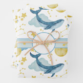 Aangepaste Waterverf walvissen Kinder namen Inpakpapier Vel (In situ)