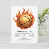 Aangepaste Waterverf Whimsical Basketbal Verjaarda Kaart (Staand voorkant)