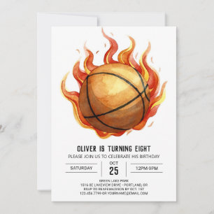 Aangepaste Waterverf Whimsical Basketbal Verjaarda Kaart