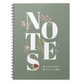 Aangepaste Waterverf Wildflower Bloemen Bloemen No Notitieboek (Voorkant)