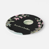 Aangepaste Waterverf Wildflower Moon Mountain brui Papieren Bordje (Gekanteld)