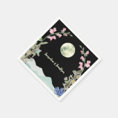 Aangepaste Waterverf Wildflower Moon Mountain brui Servet (Hoek)