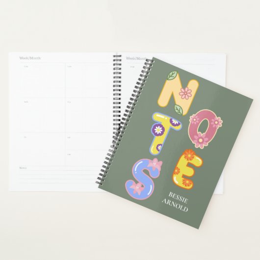Aangepaste Waterverf Wildflowers Floral Planner (Display)