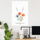 Aangepaste Waterverf Wildflowers Handprint flower Poster (Thuiskantoor)