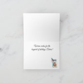 Aangepaste Waterverf Winterhuis Vrolijk Kerstfeest Feestdagen Kaart (Binnen)