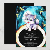 Aangepaste Waterverf Wolf Baby shower Kaart (Voorkant / Achterkant)